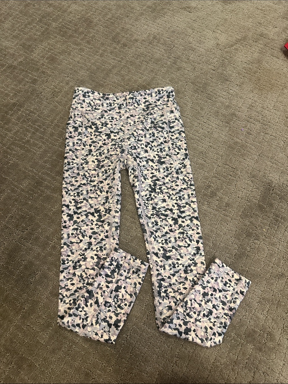 Athleta Girls White, Navy & Light Pink Camo Leggings